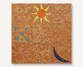 Ceramic China Mosaic-Sun, Moon & Star